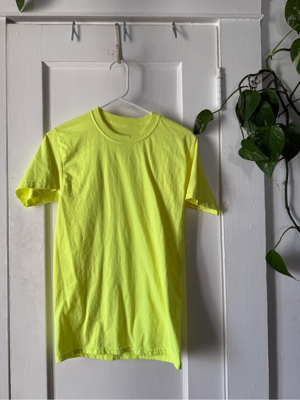 Hanes Neon Yellow Tagless Crewneck Tee